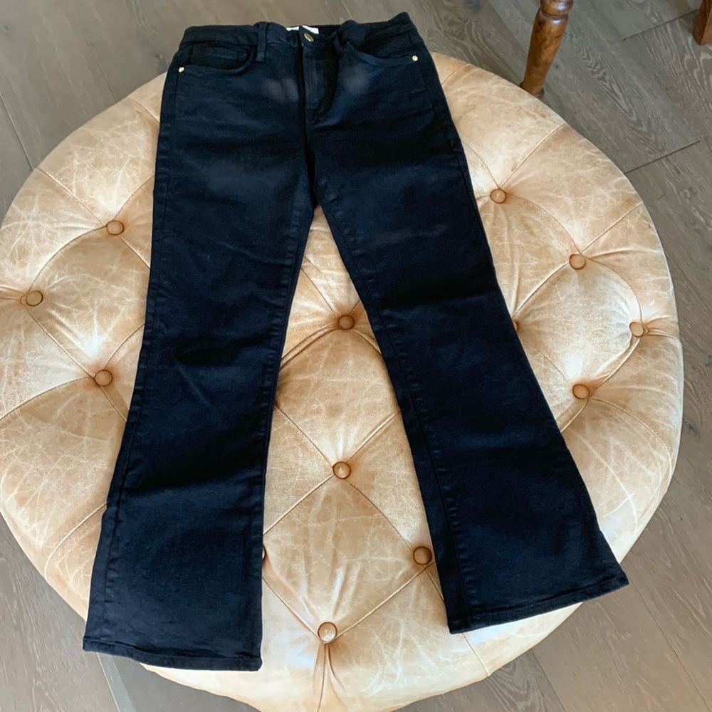 Frame Black Le Crop Mini Boot Denim Size 27